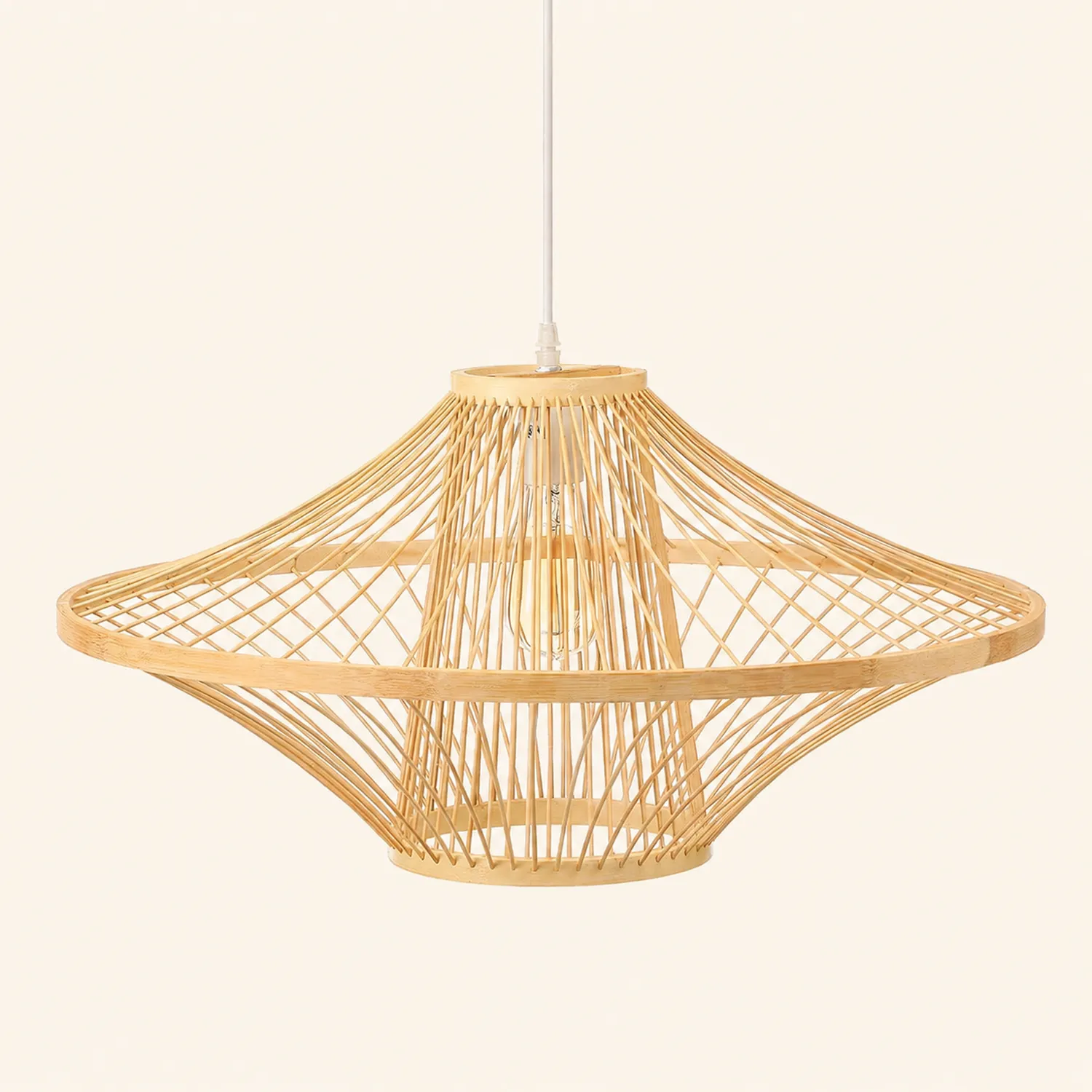 Short Handcrafted Woven Lantern Pendant Light For Living Room - Lumpaz