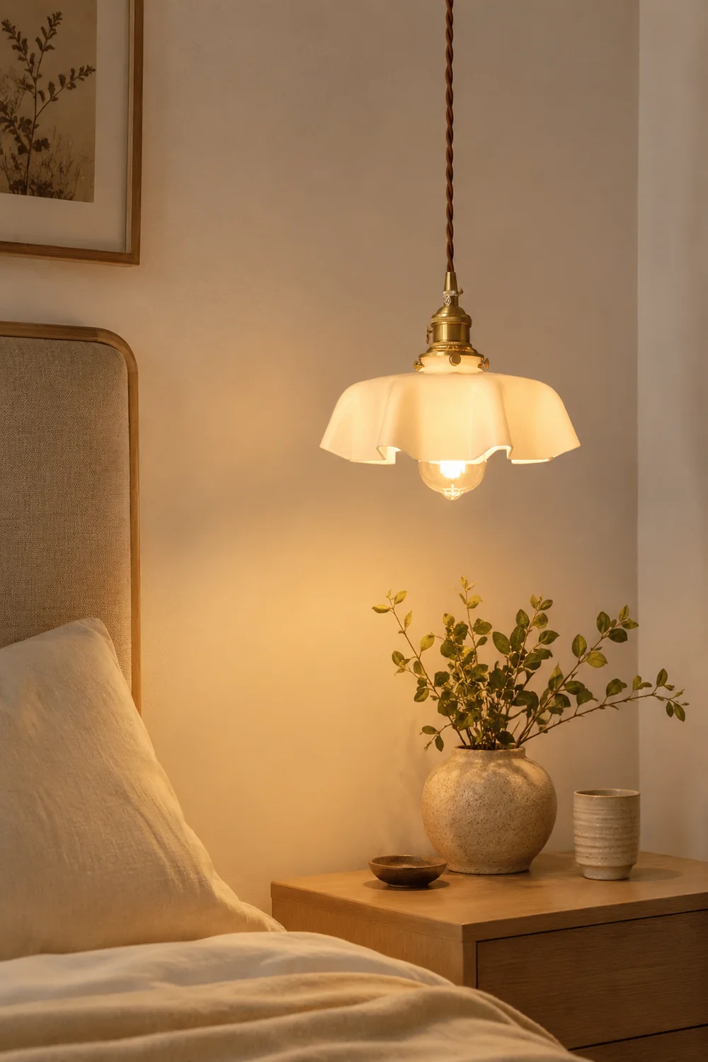 Modern Romantic Small Glass Ribbon Edge Pendant Light For Living Room - Lumpaz