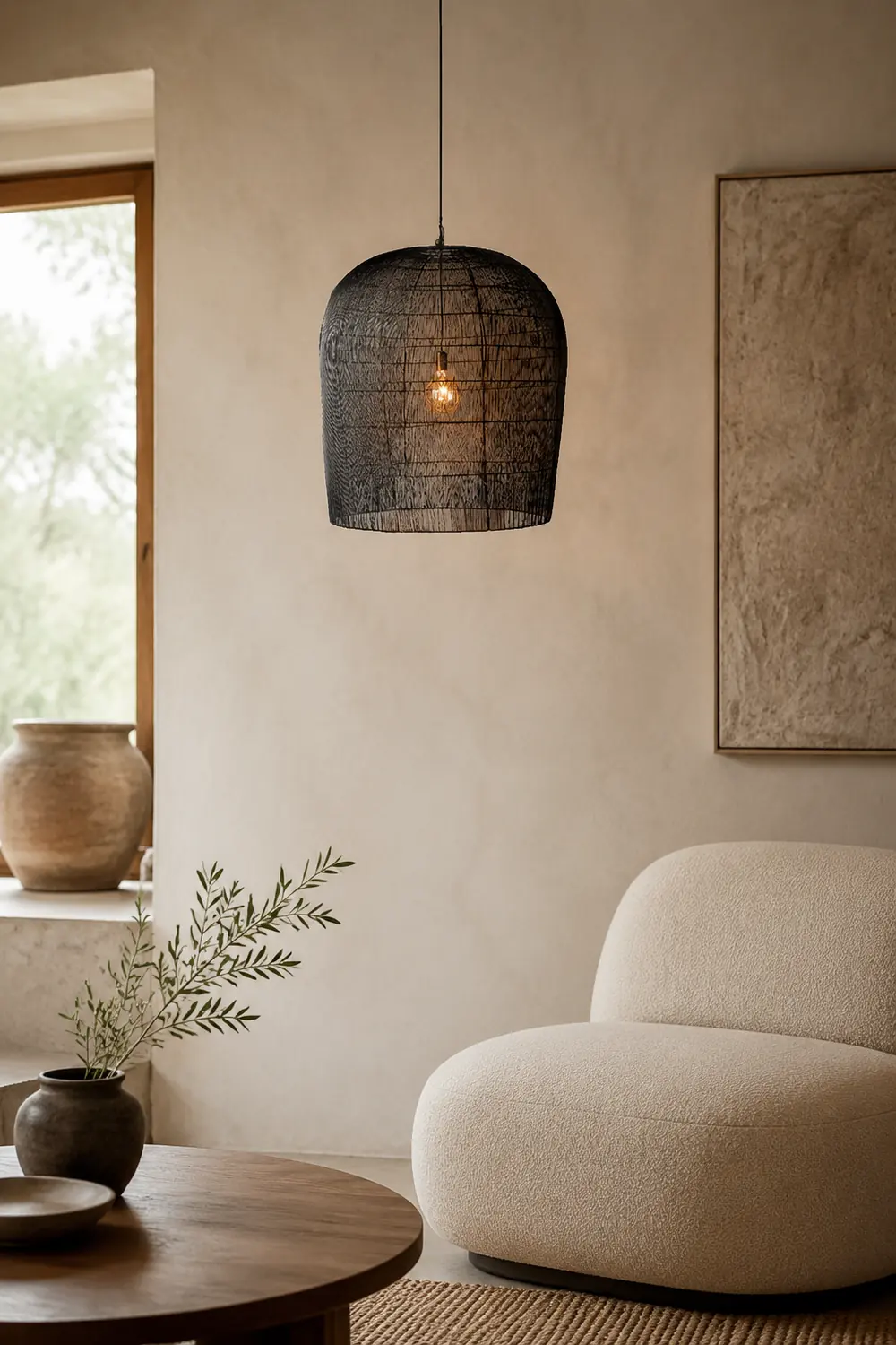 Wabi Sabi Simple Rattan Can Pendant Light - Lumpaz