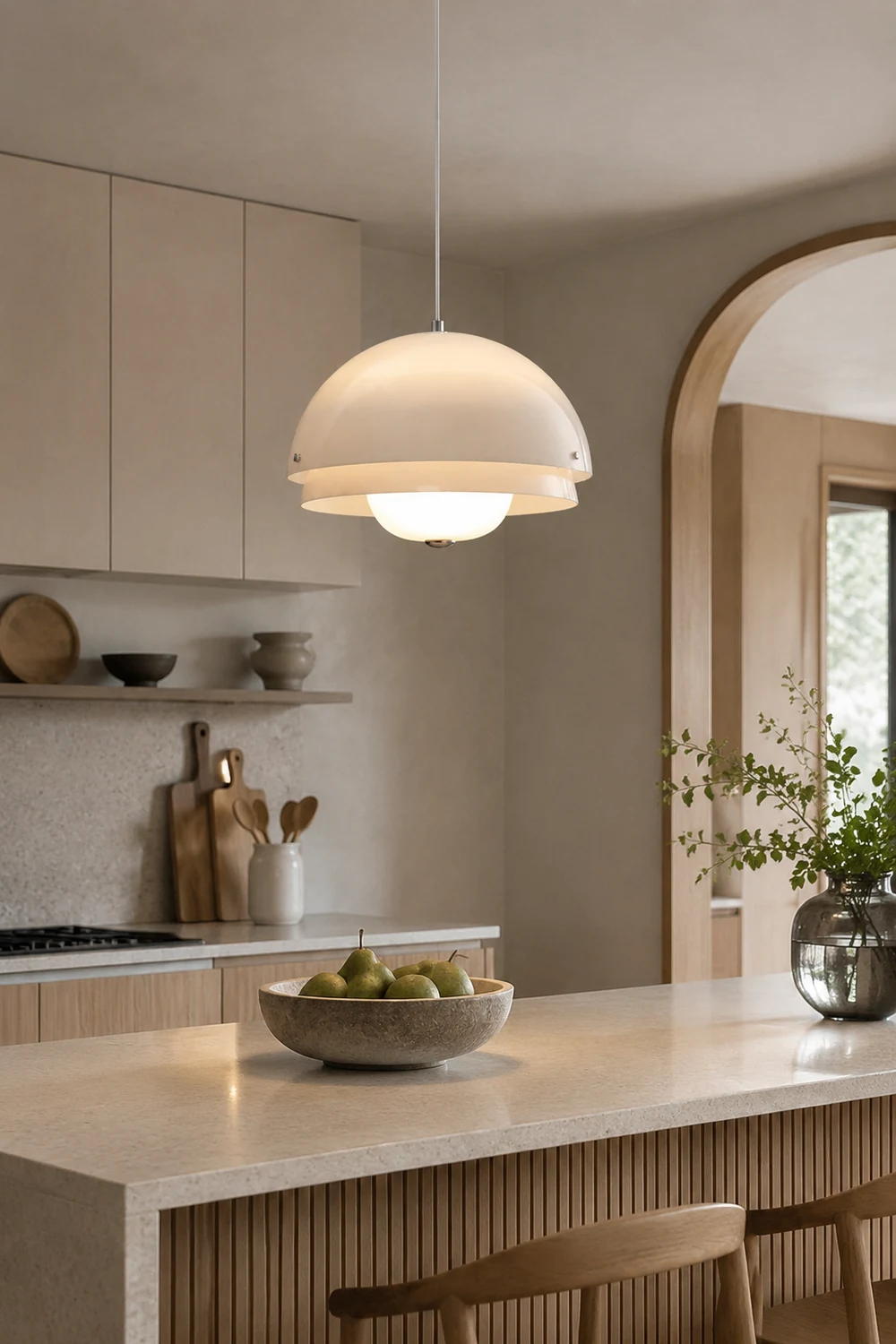 Modern Nordic Style Tiered Glass White Pendant - Lumpaz