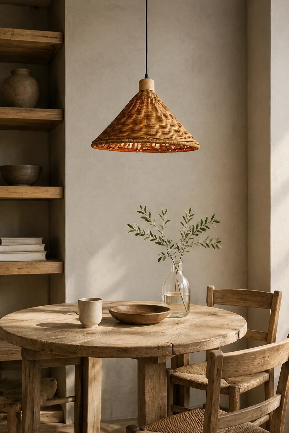 Brown Rattan Basket Pendant Lighting Fixture - Lumpaz