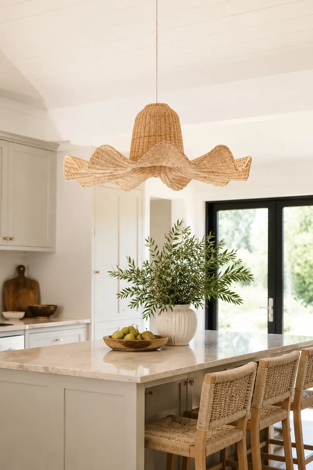 Vogue Rattan Dome Large Handwoven Pendant Light - Lumpaz