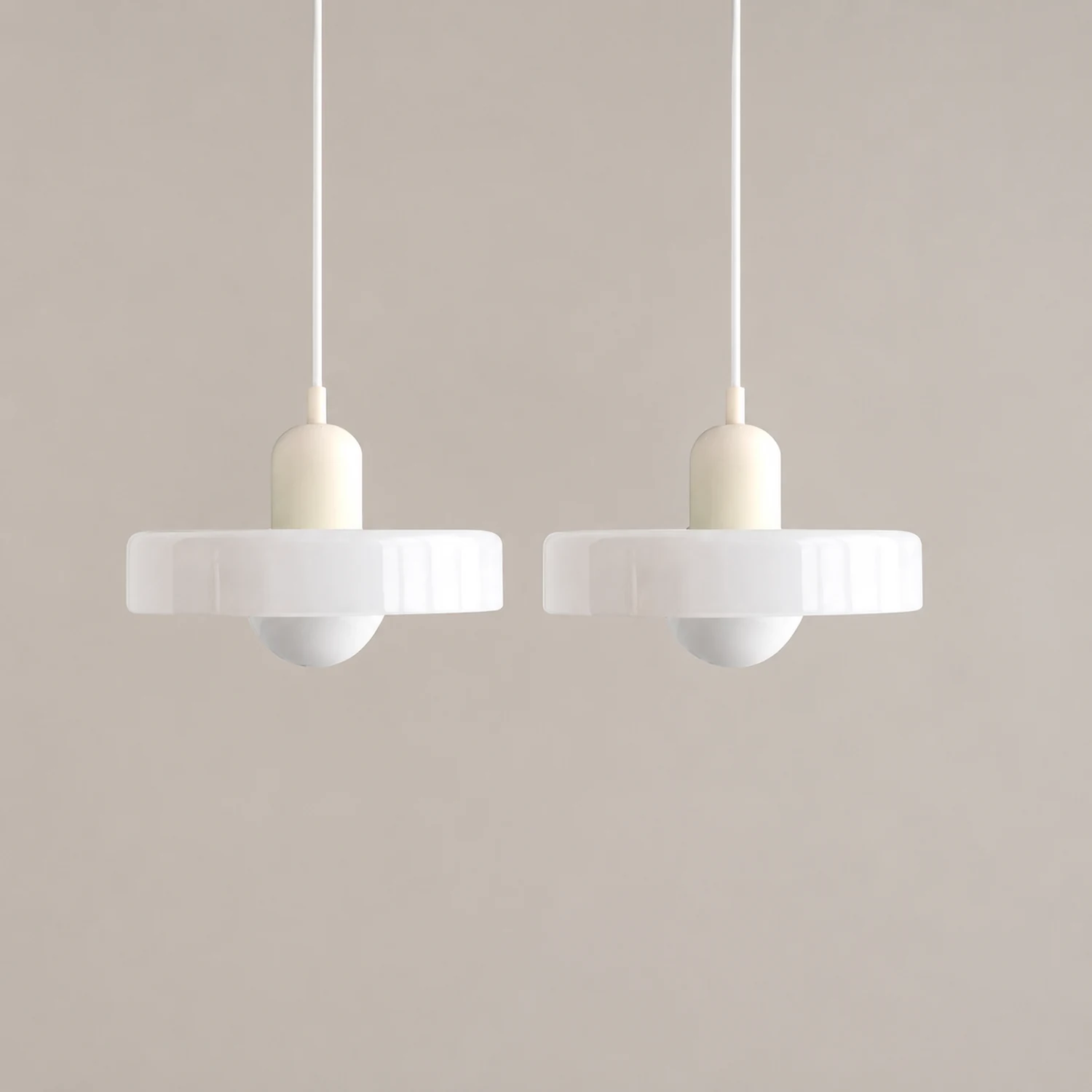 2 Heads Modern Bauhaus Glass Pendant Light - Lumpaz