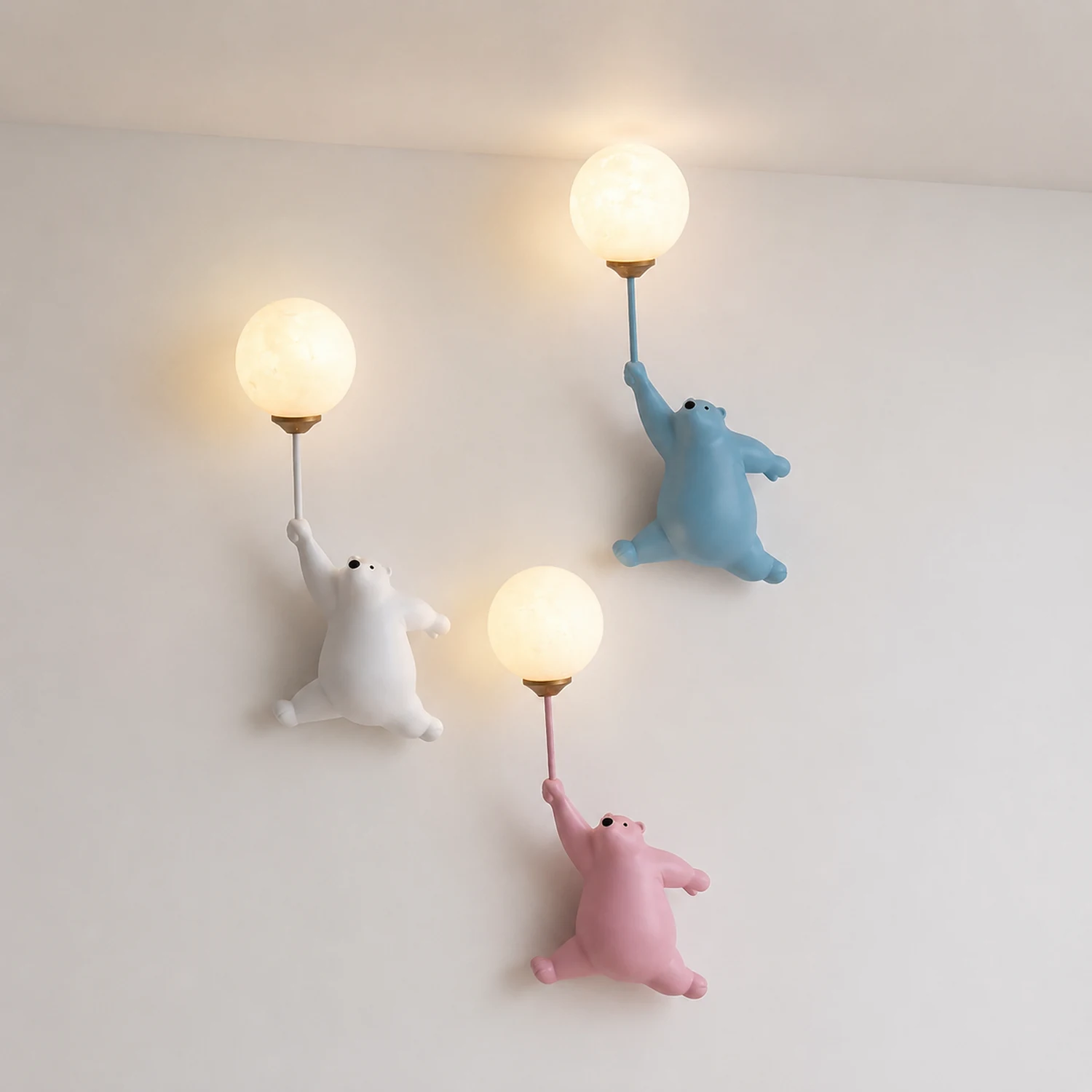 Fateh Wandlampe Bär Ballon, 4 Farben - Lumpaz