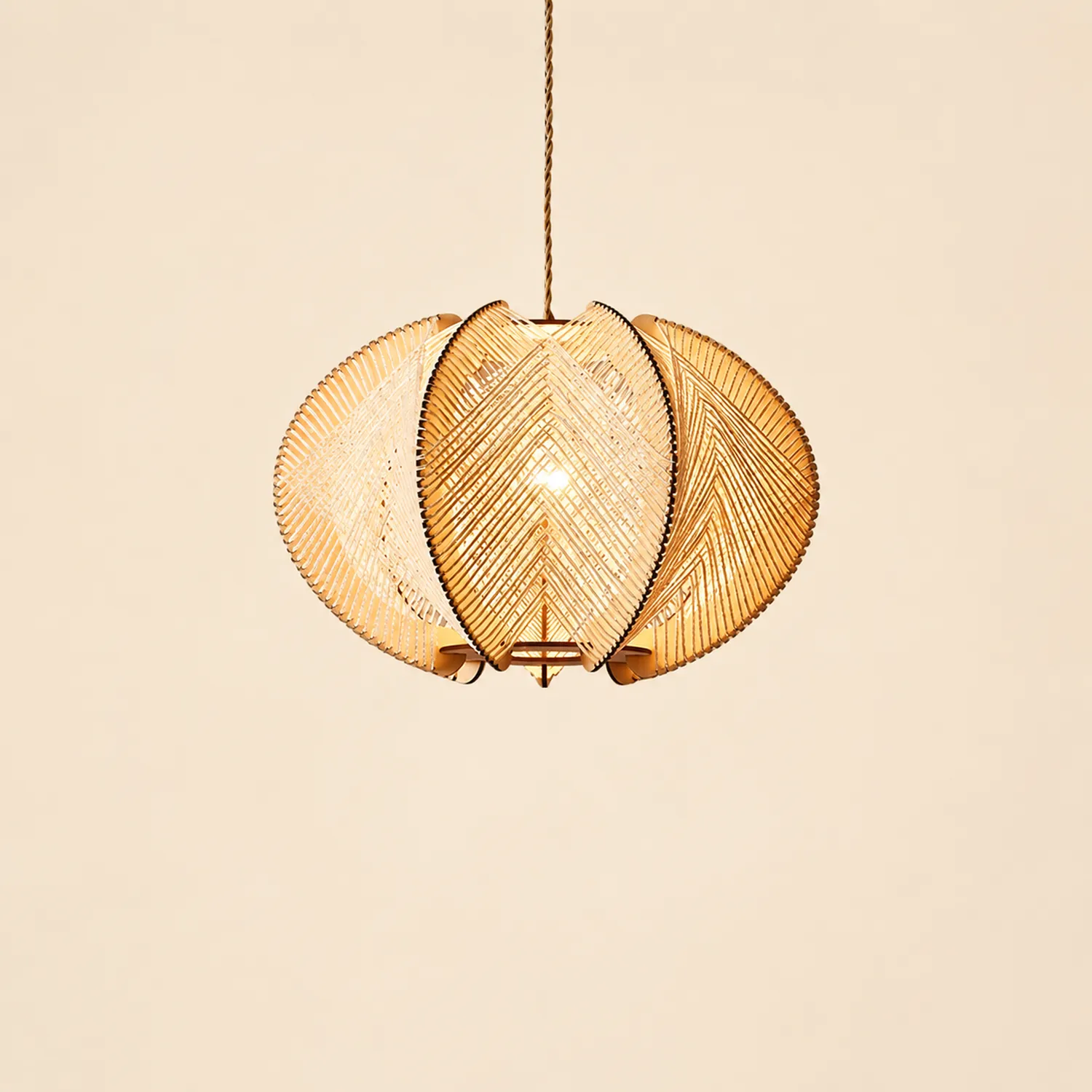 Retro Wooden Pendant Light Irregular Living Room Lamp - Lumpaz