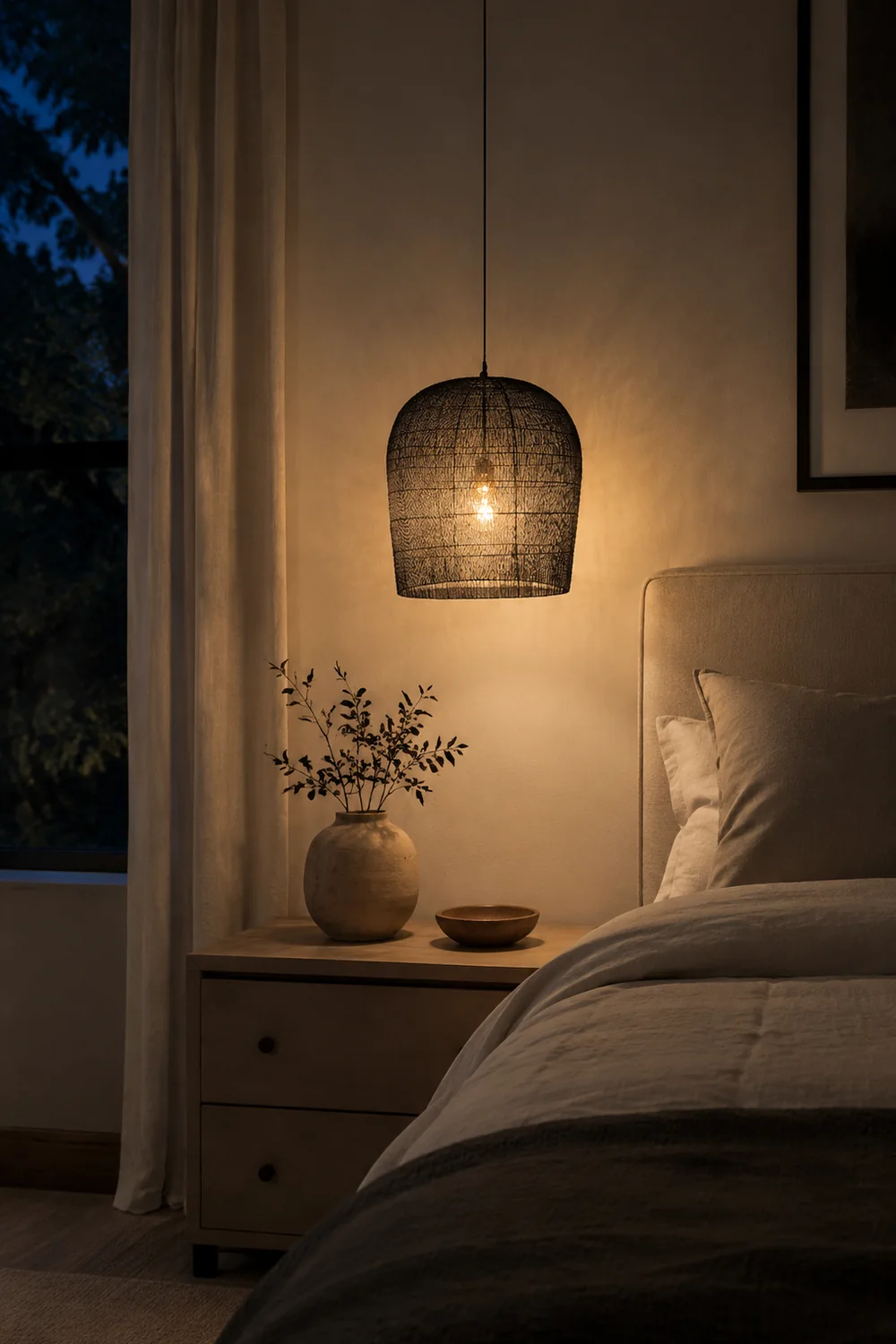 Wabi Sabi Simple Rattan Can Pendant Light - Lumpaz