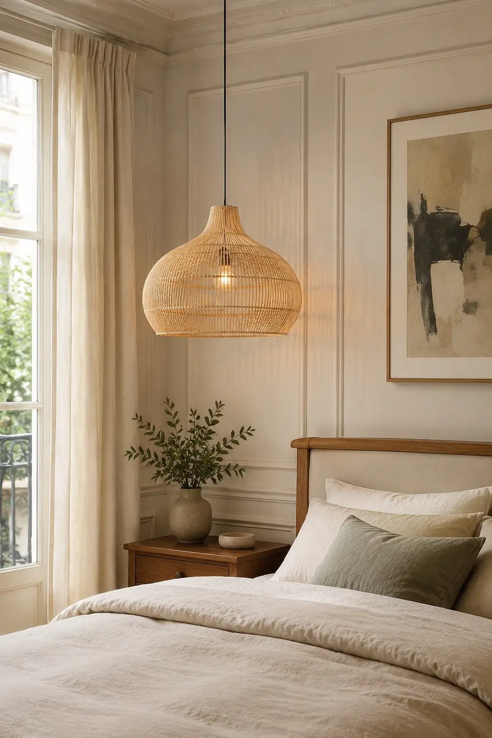 Boho Wicker Lamp Shades Handwoven Kitchen Island Pendant Light - Lumpaz