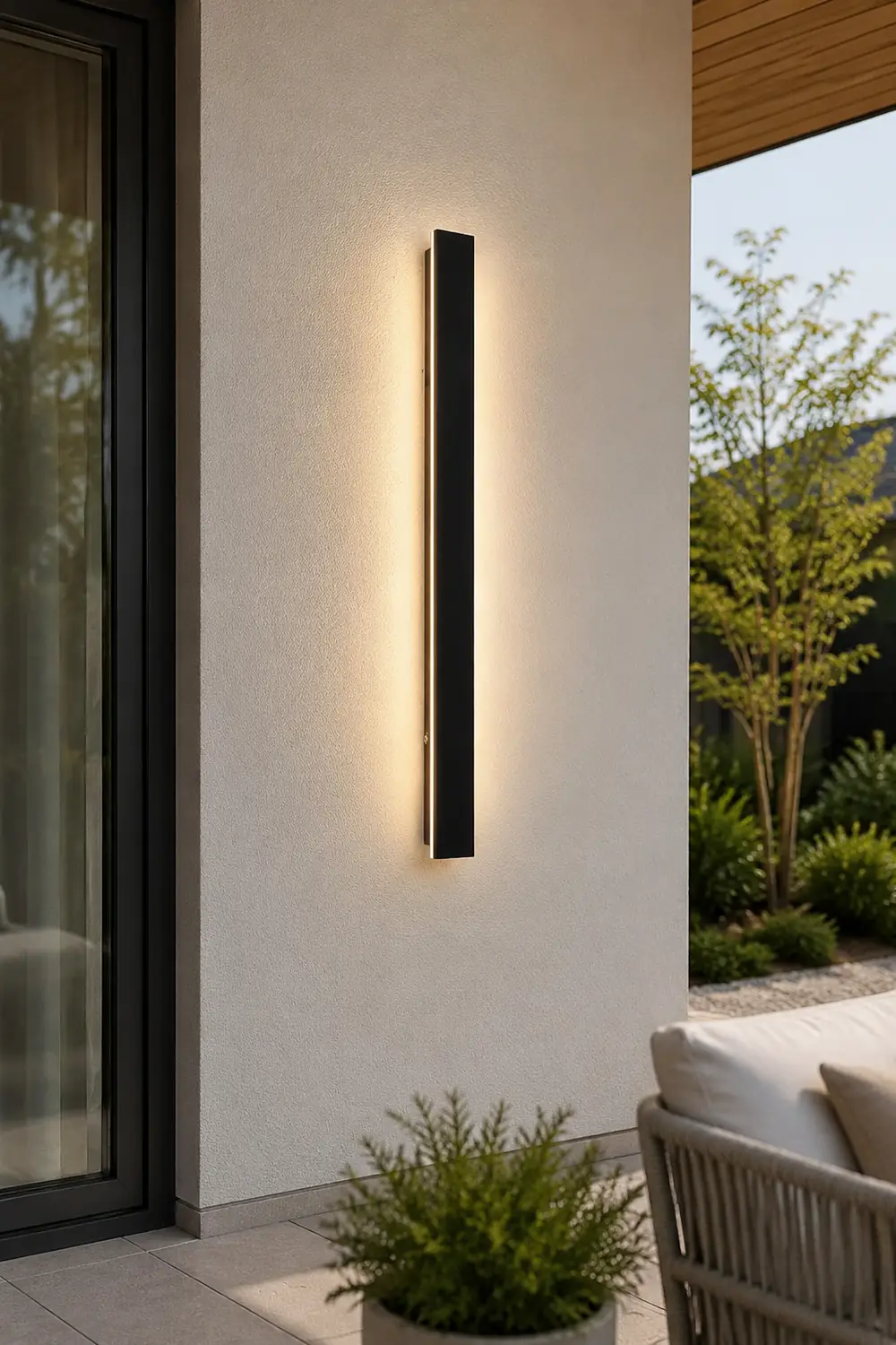 Minimalistische Wasserdichte LED Außen Wandleuchte Metall für Garten, Balkon - Lumpaz