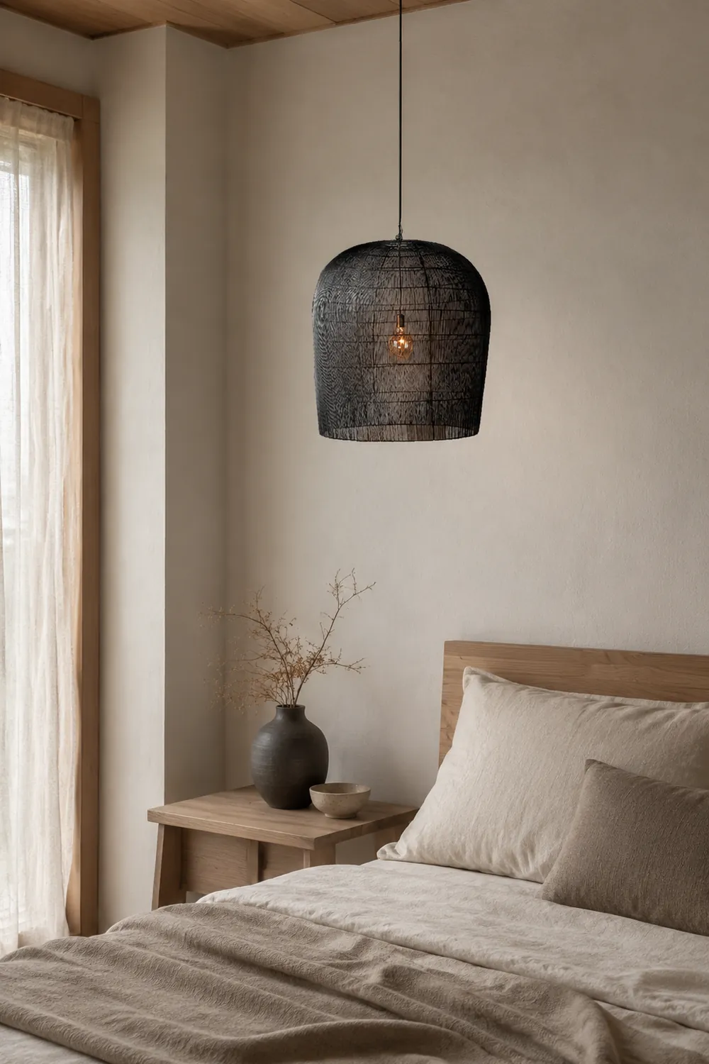 Wabi Sabi Simple Rattan Can Pendant Light - Lumpaz
