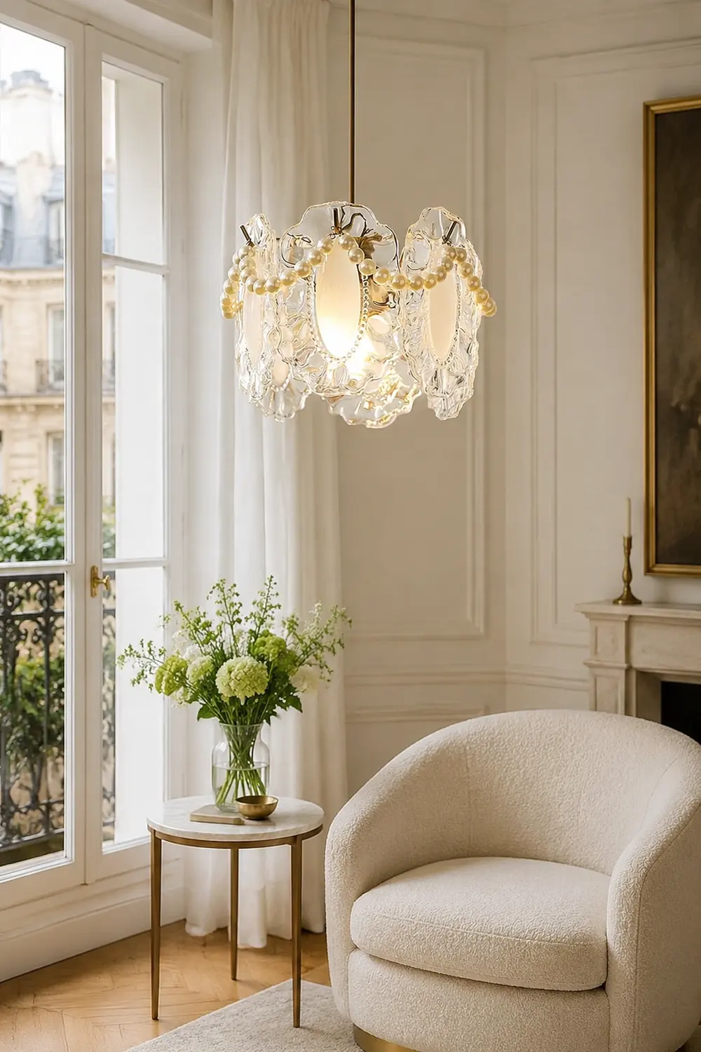 Elegant Floral Glass Pendant Lamp Pendant Light - Lumpaz