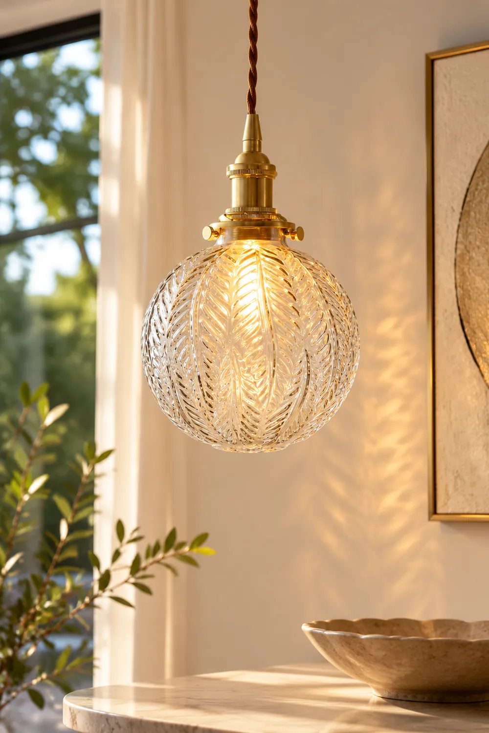 Glass Living Room Small Globe Pendant Light - Lumpaz