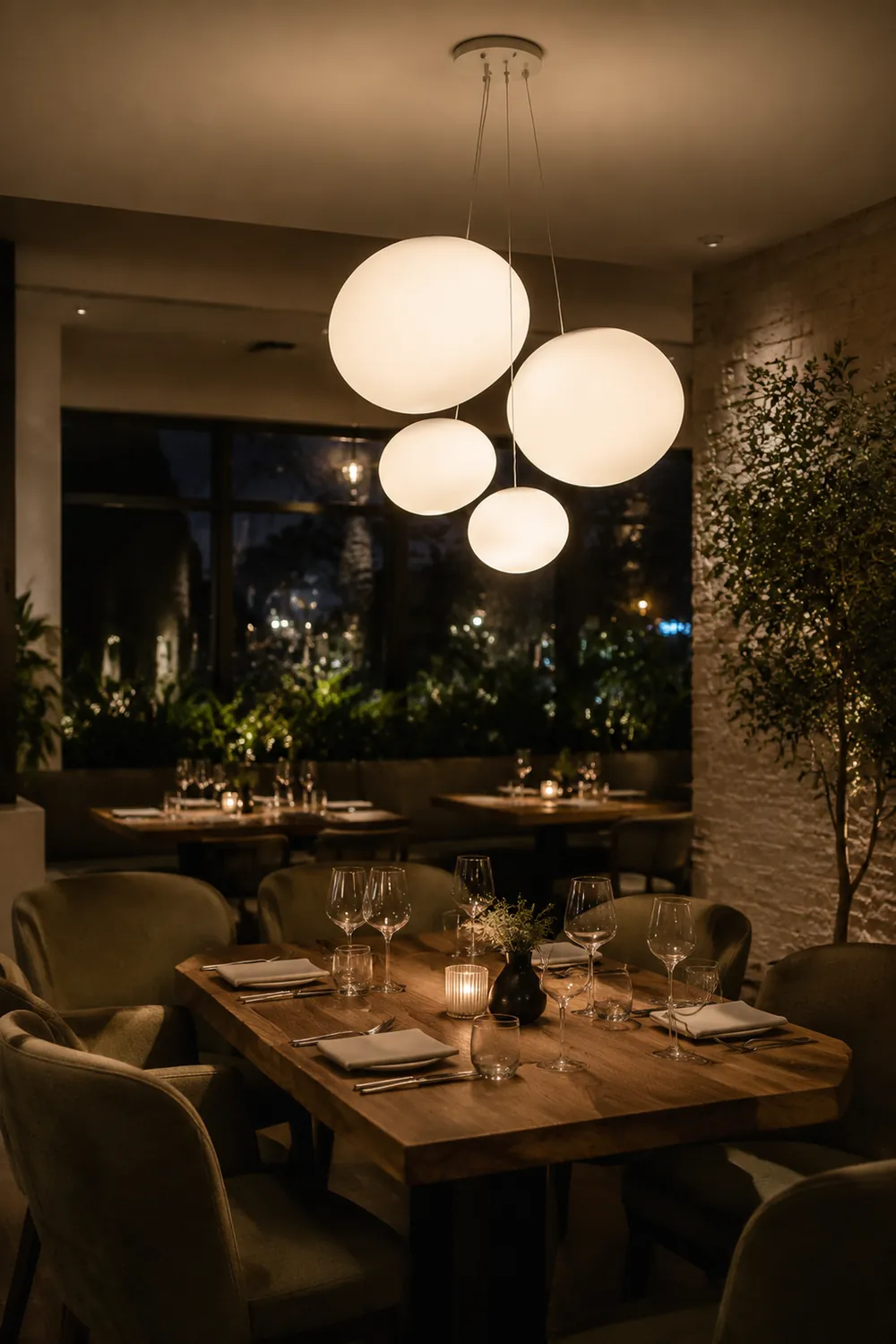 Modern Glass Hanging White Bubble Pendant Lights For Living Room - Lumpaz