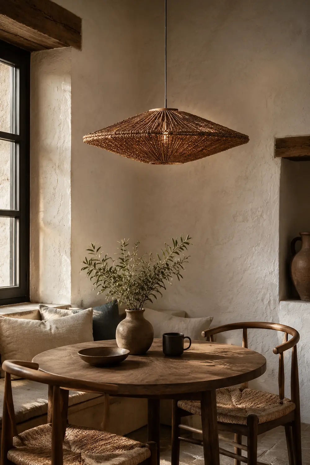 Rustic Rattan Brown Pendant Lights - Lumpaz