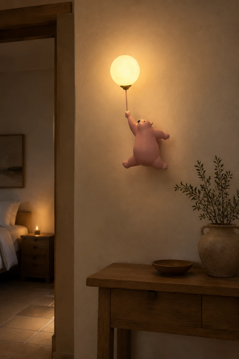 Fateh Wandlampe Bär Ballon, 4 Farben - Lumpaz