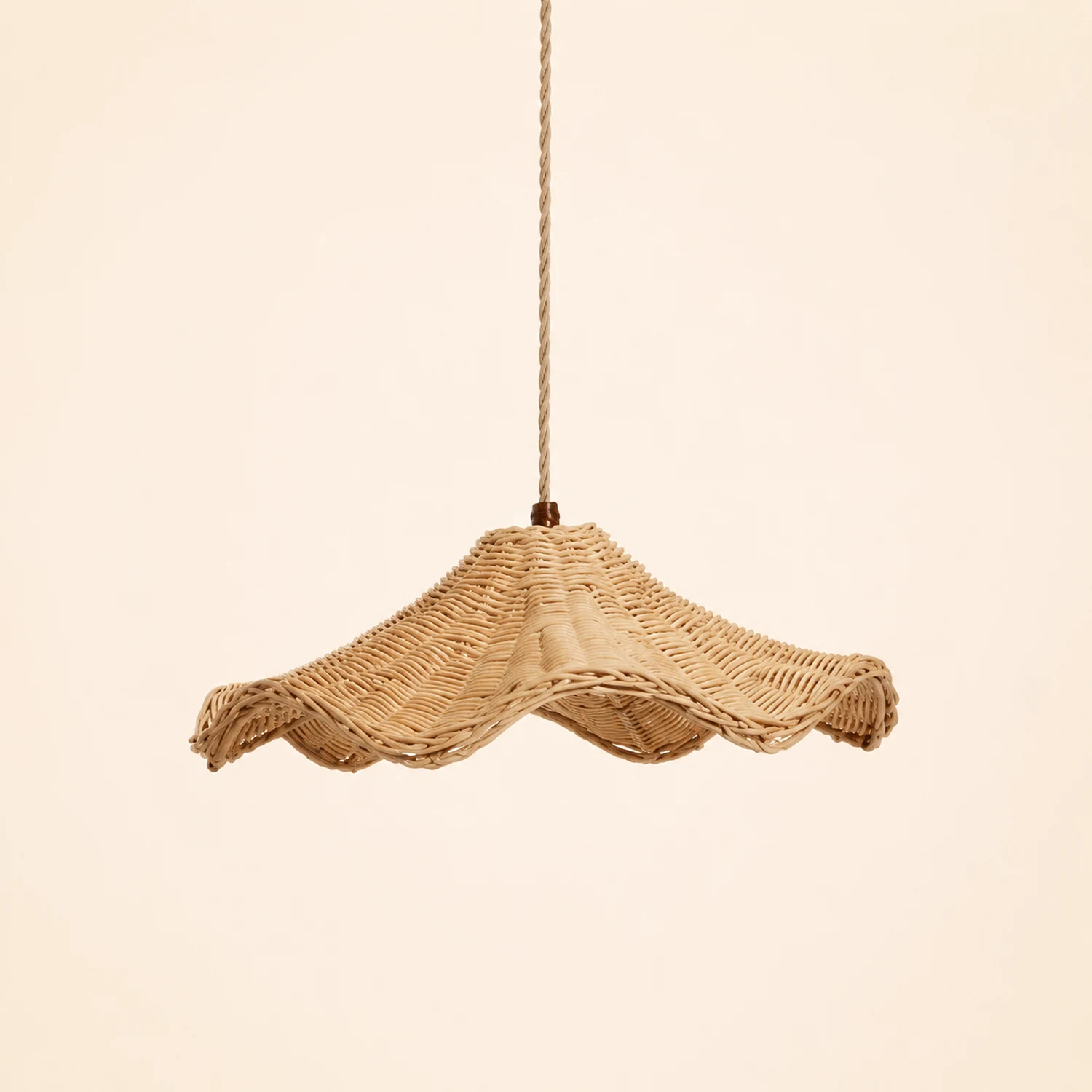 Boho Wicker Rattan Farmouse Pendant Light - Lumpaz