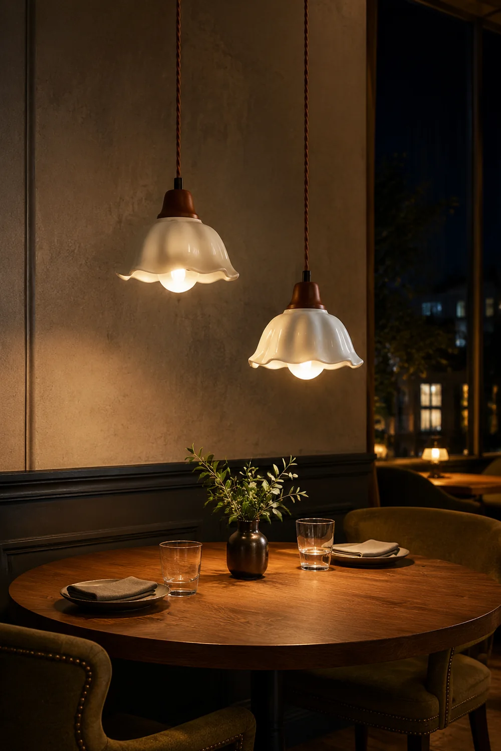 Decor Flower Ceramic  LED Hanging Light - Lumpaz