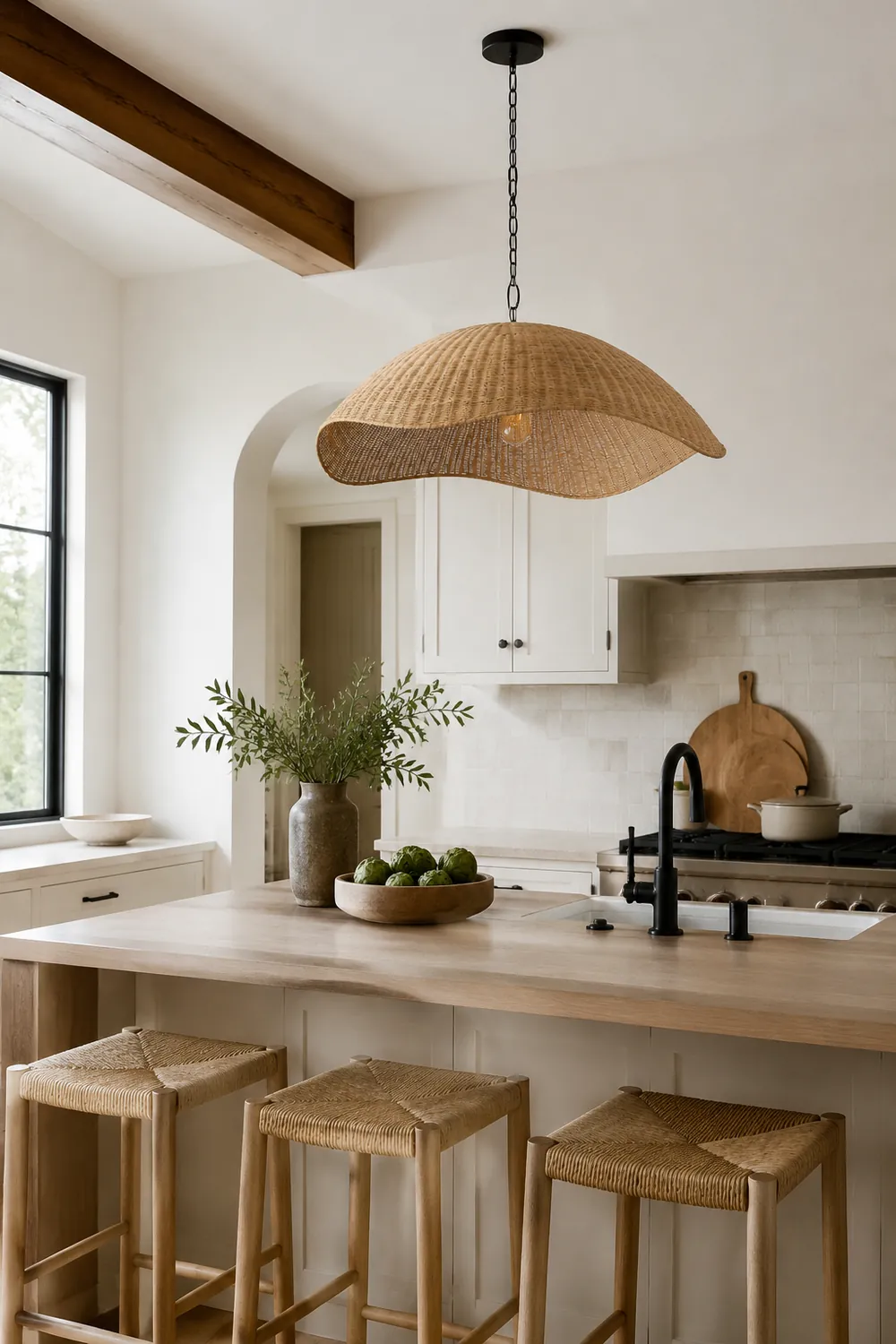 Natural Minimalistic Woven Rattan Handmade Hanging Lamp - Lumpaz
