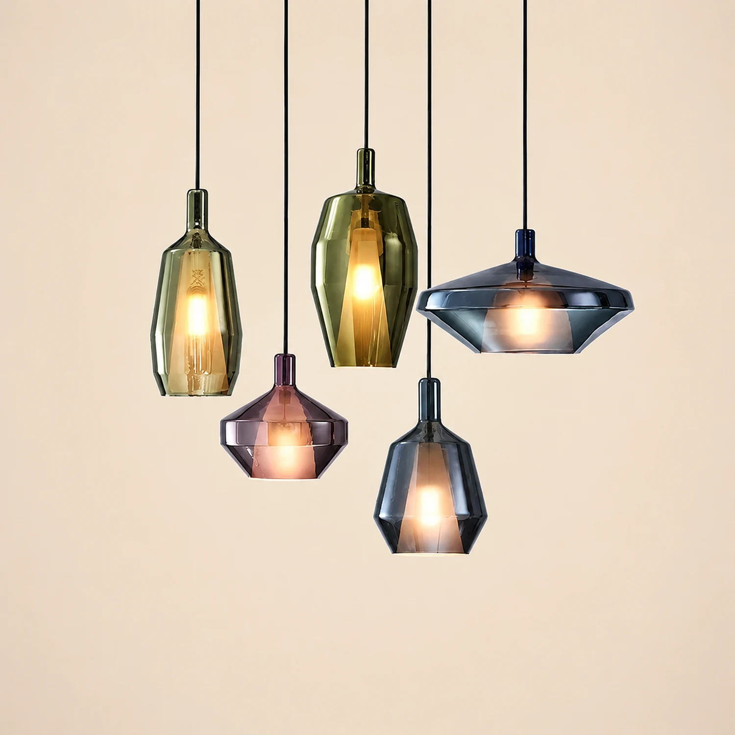 Modern Multicolored Glass Pendant Lamp for Dining - Lumpaz