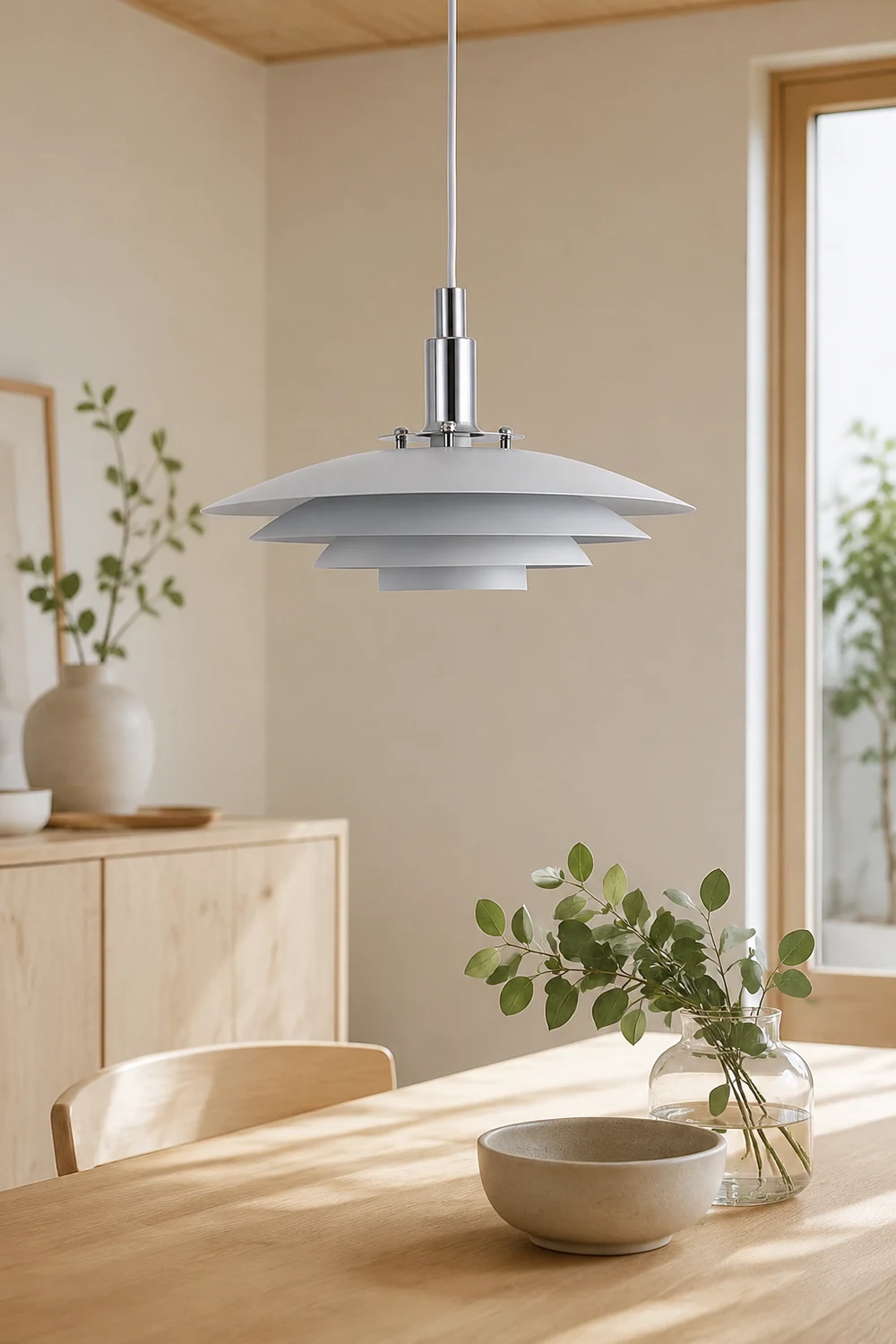 Modern White Iron Hanging Pendant Light - Lumpaz