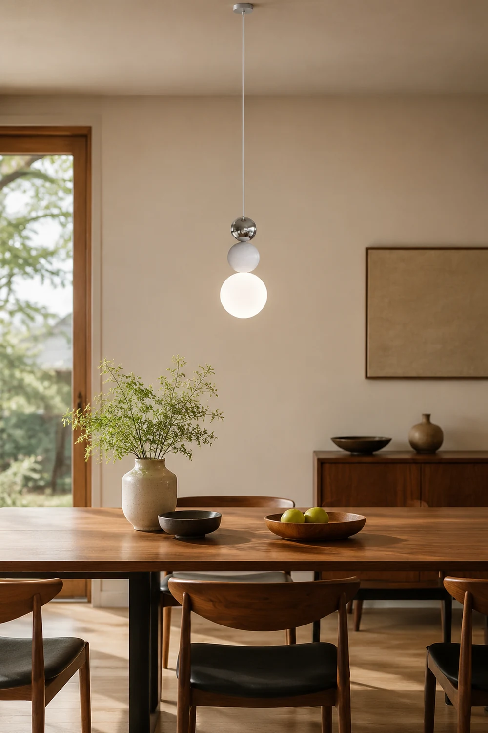 Modern White Glass Hanging Pendant Light - Lumpaz