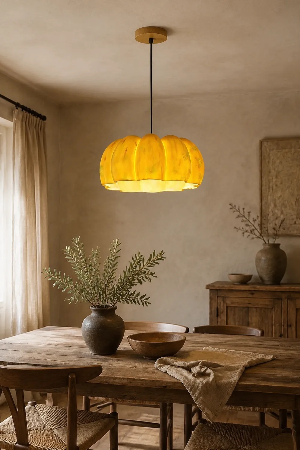 Eco-friendly Resin Pumpkin Pendant Light - Lumpaz