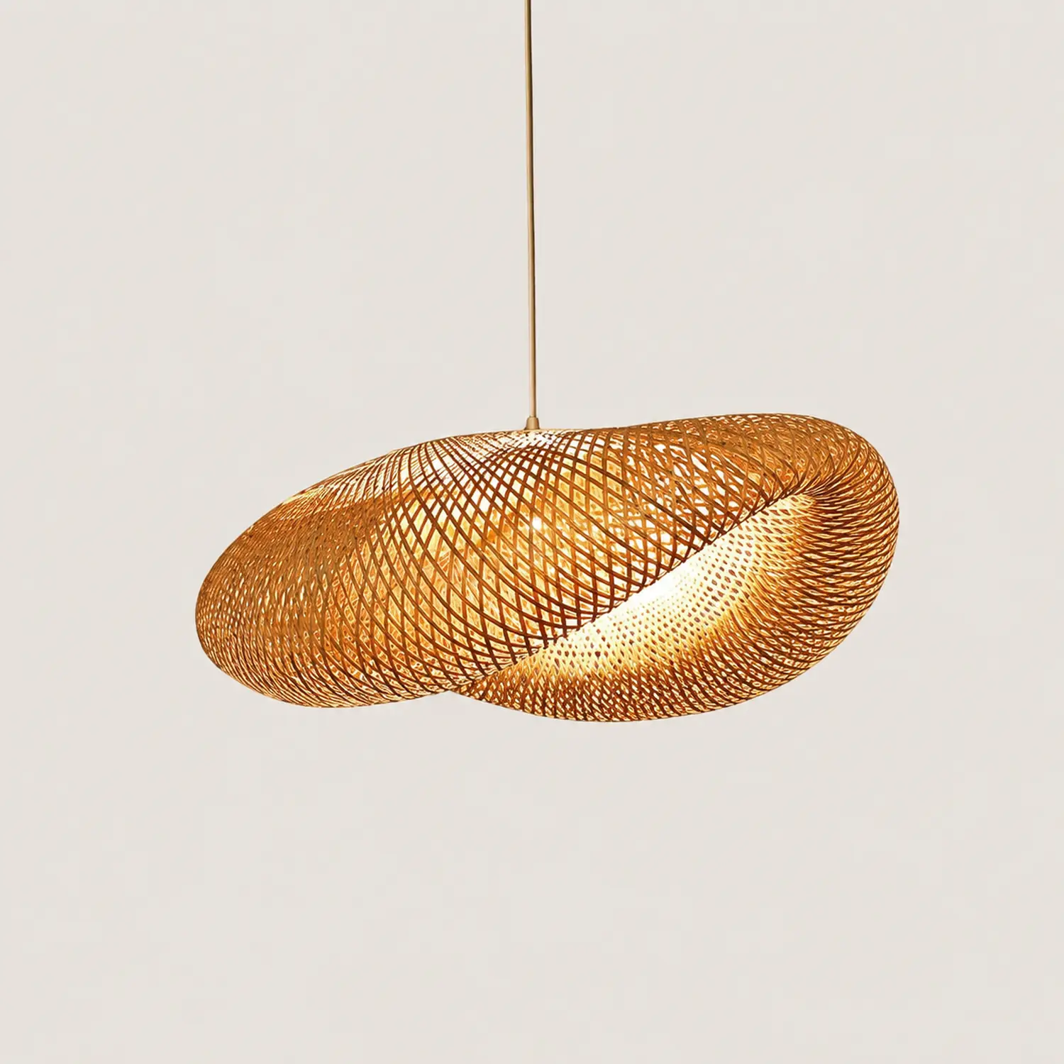 Modern Bamboo Kitchen Island Pendant Light - Lumpaz