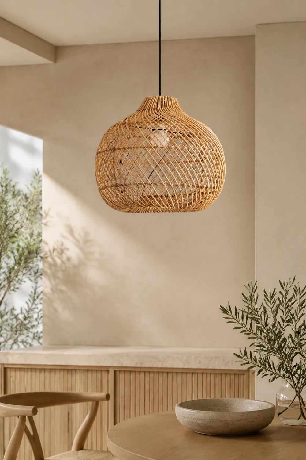 Boho High Quality Rattan Handwoven Pendant Light - Lumpaz