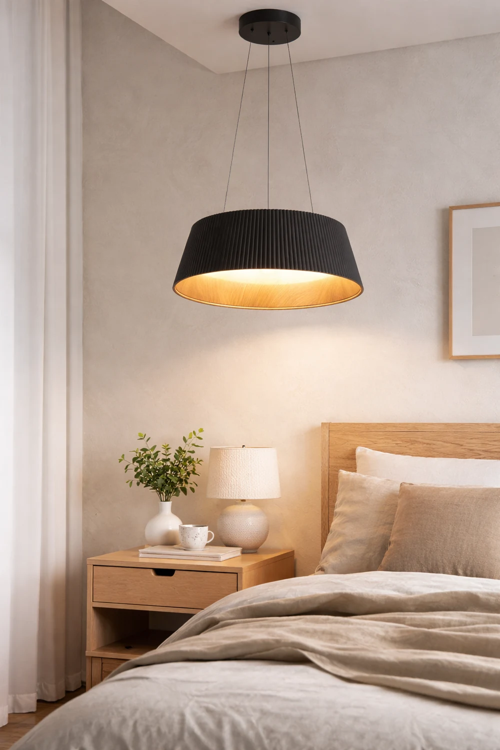 Modern Ribbed LED Pendant Light For Kitchen Island - Lumpaz