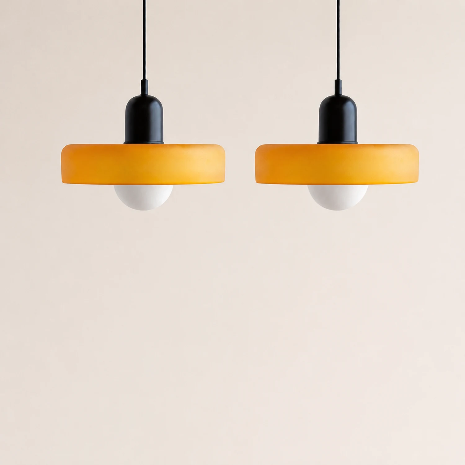 2 Heads Modern Bauhaus Glass Pendant Light - Lumpaz