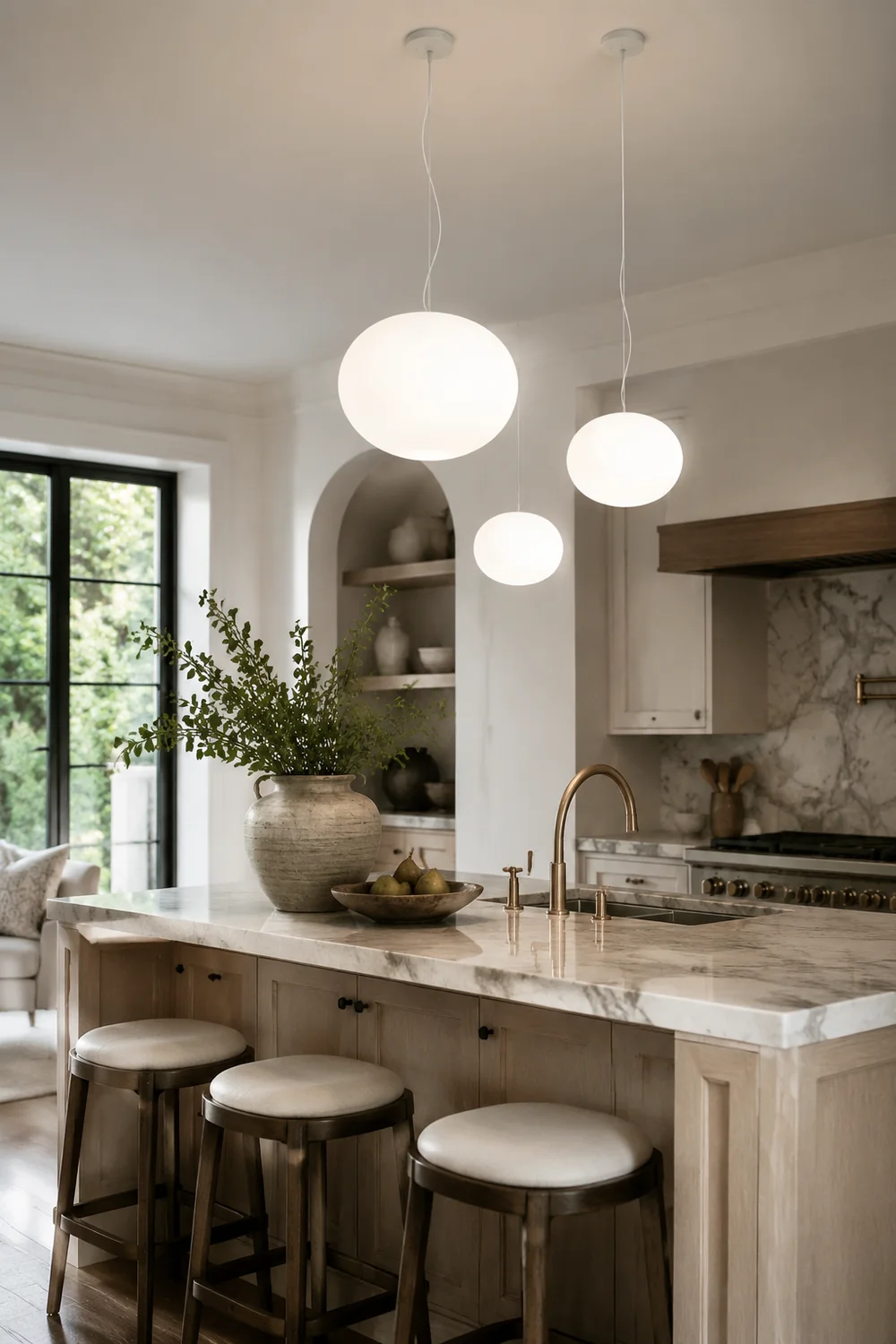 Modern Glass Hanging White Bubble Pendant Lights For Living Room - Lumpaz