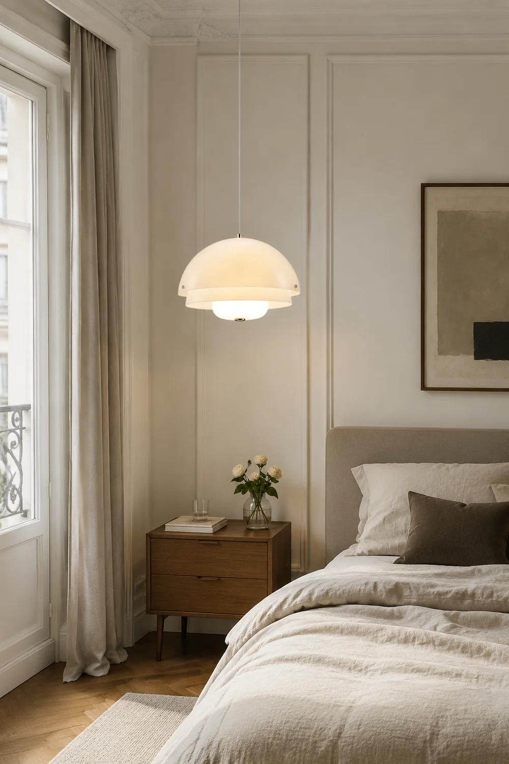 Modern Nordic Style Tiered Glass White Pendant - Lumpaz
