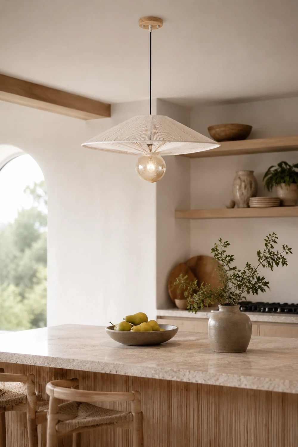Vintage Hat Shape Rope Handmade Pendant Light For Living Room - Lumpaz