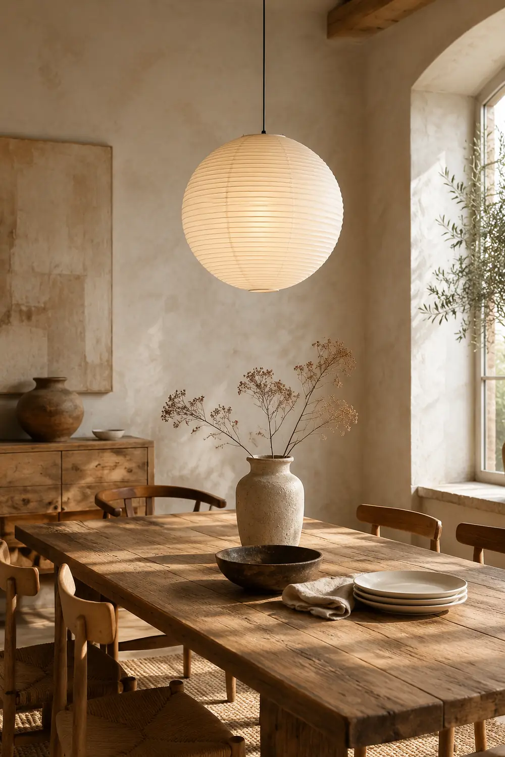 Vintage White Paper Pendant Lighting - Lumpaz