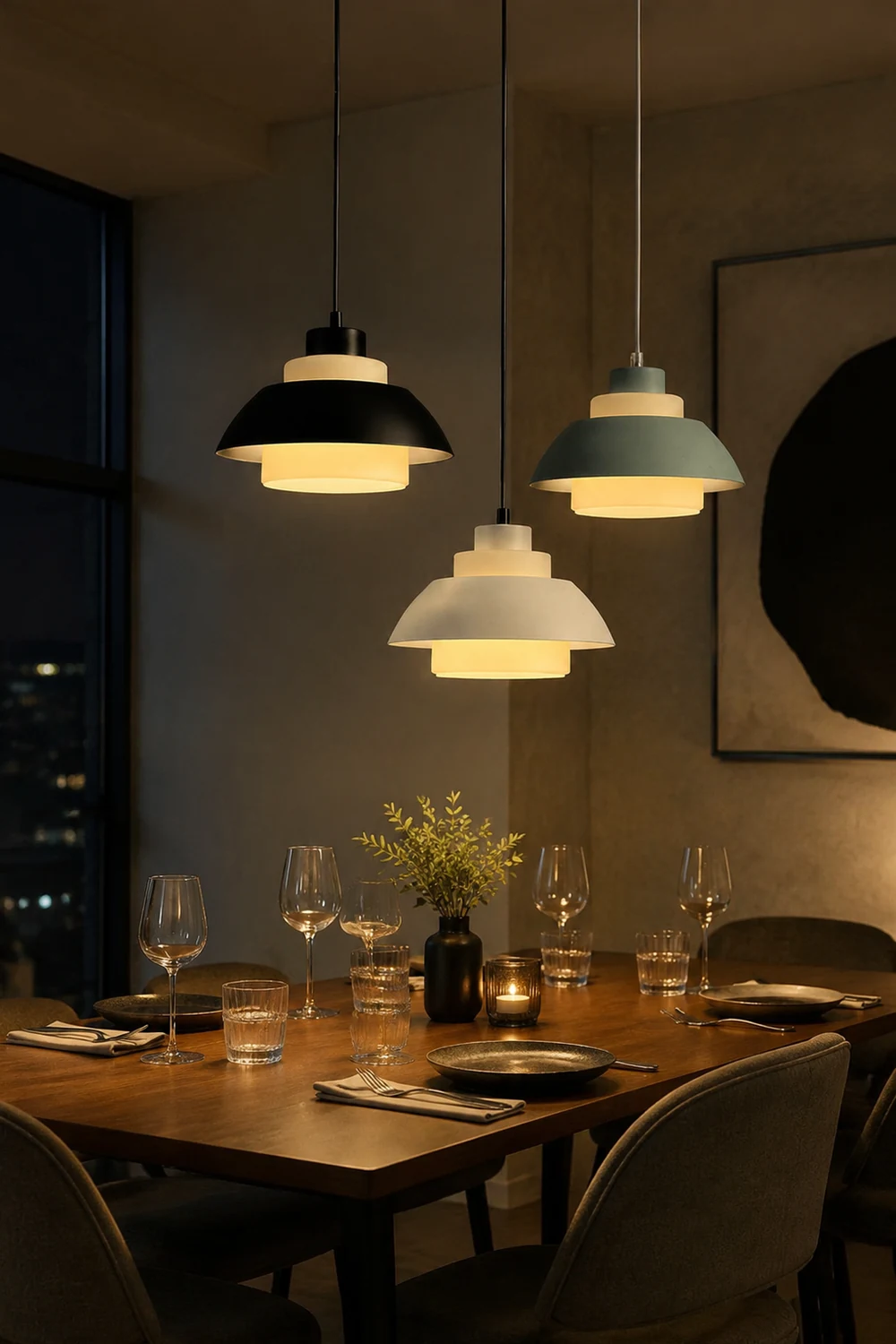 Minimalist Aluminum Pendant Light for Dining Room - Lumpaz