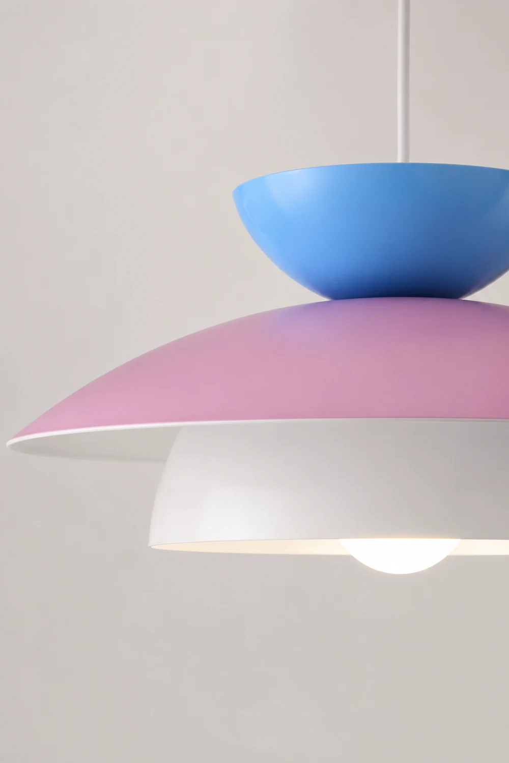 Modern Designer Style Round White Pendant Light - Lumpaz