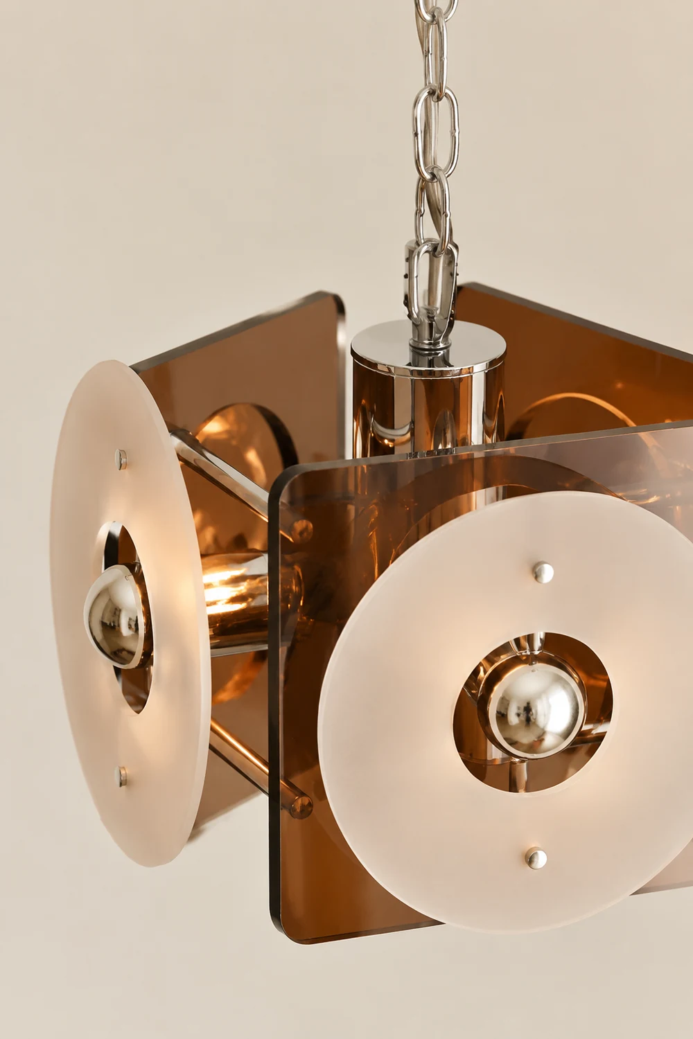 Middle Century Danish Deco Glass Hanging Lights - Lumpaz