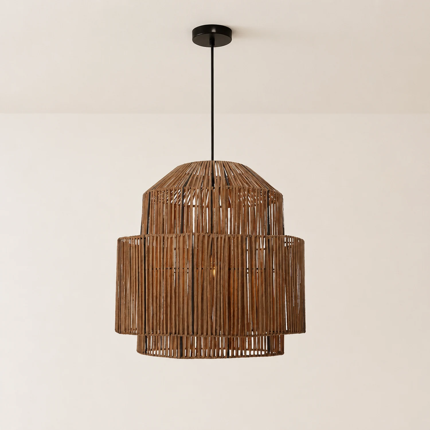 Handwoven Rattan Modern Pendant Lighting For Kitchen Island - Lumpaz