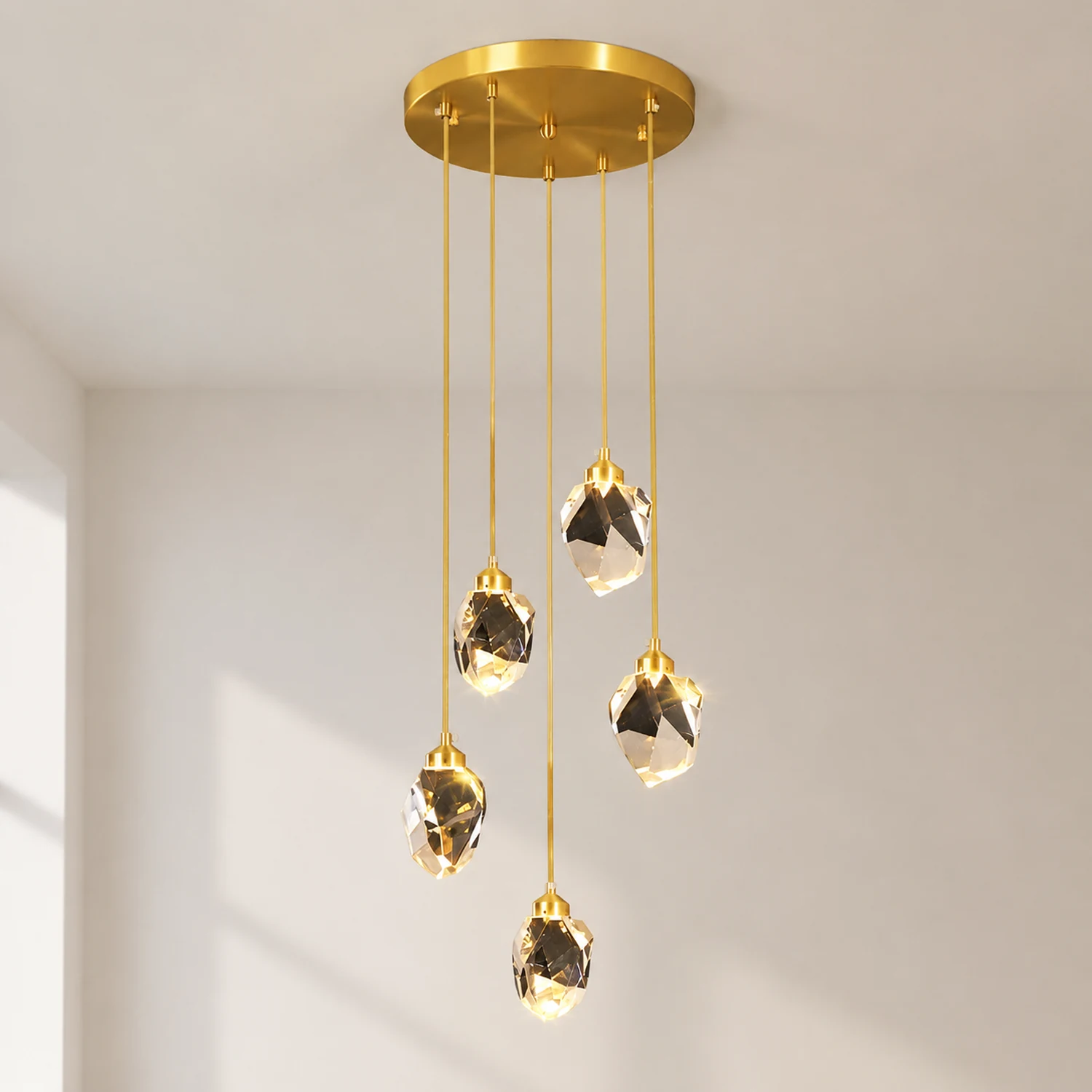 Creative Modern Crystal Gold Raindrop Chandelier - Lumpaz