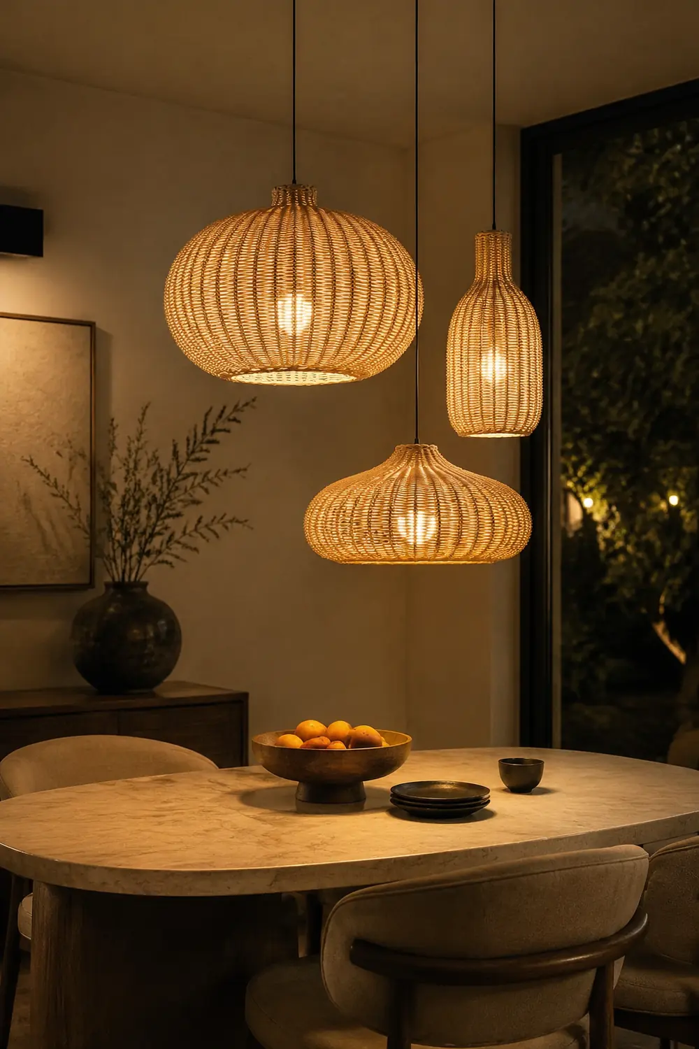 Unique Rattan Handmade Nordic Pendant Lampshades For Living Room - Lumpaz