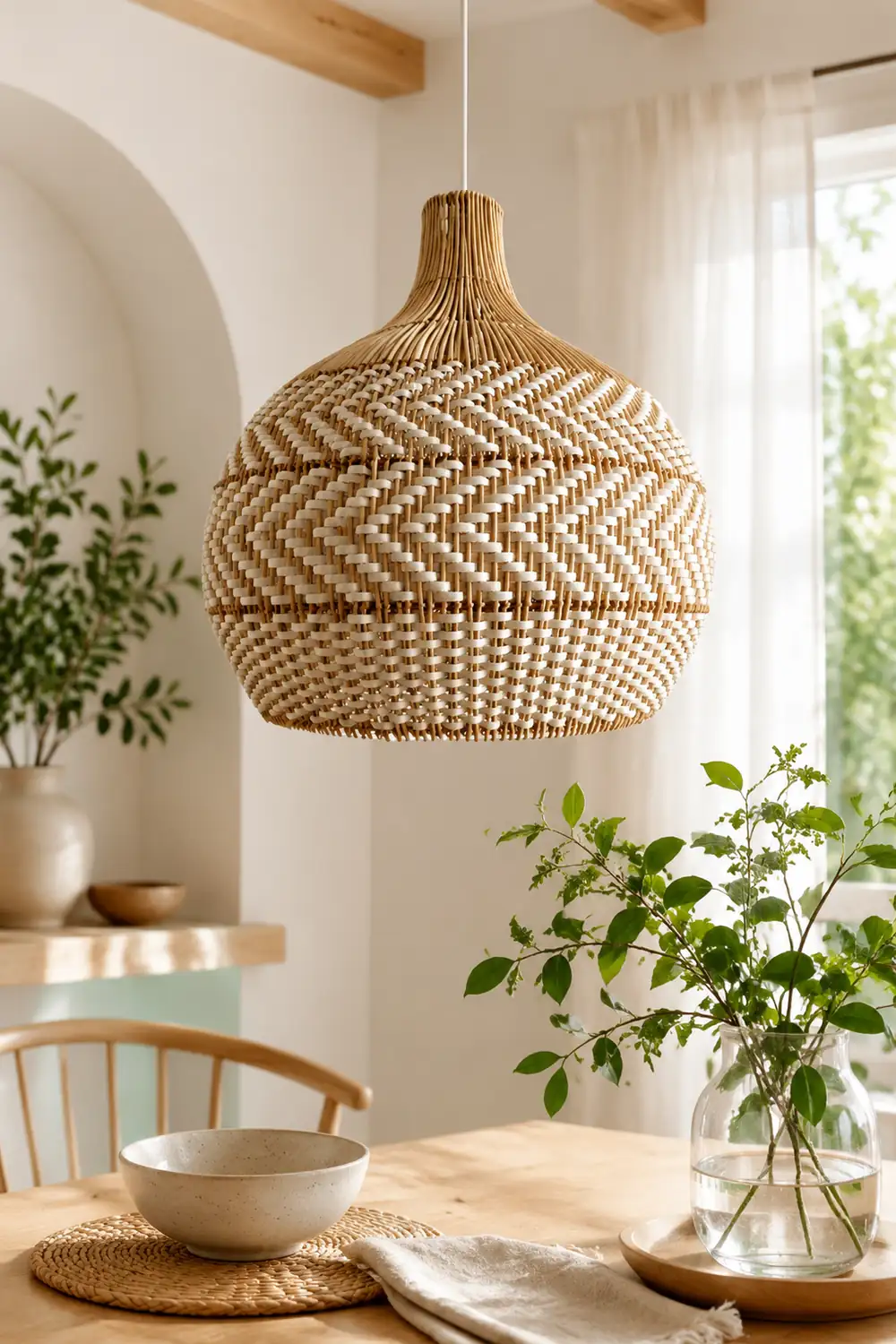 Modern Rattan Handwoven Pendant Light - Lumpaz