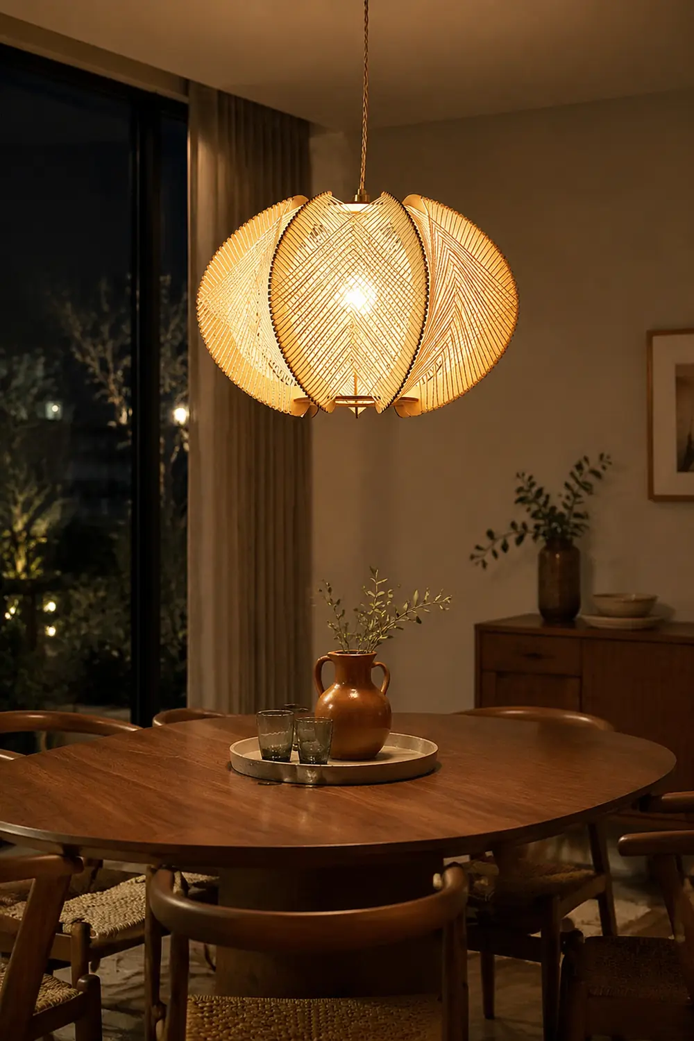 Retro Wooden Pendant Light Irregular Living Room Lamp - Lumpaz