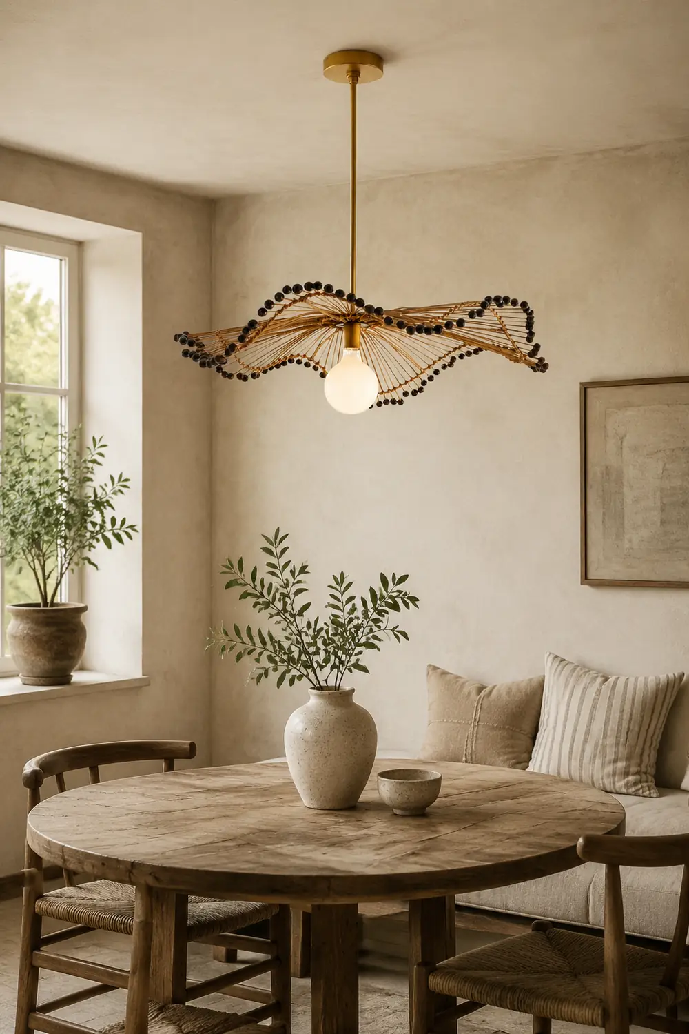 Modern Waverly Handwoven Rattan Pendant Light - Lumpaz