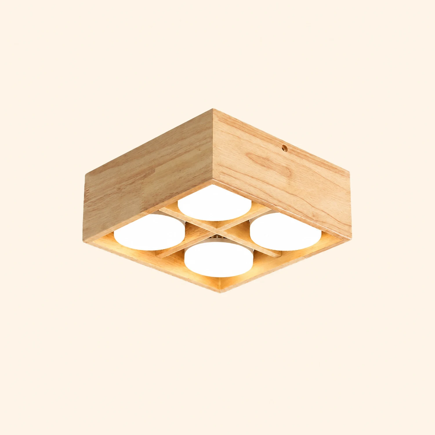 Ozawa Einfache LED Deckenleuchte aus Holz für Wohnzimmer, Schlafzimmer - Lumpaz