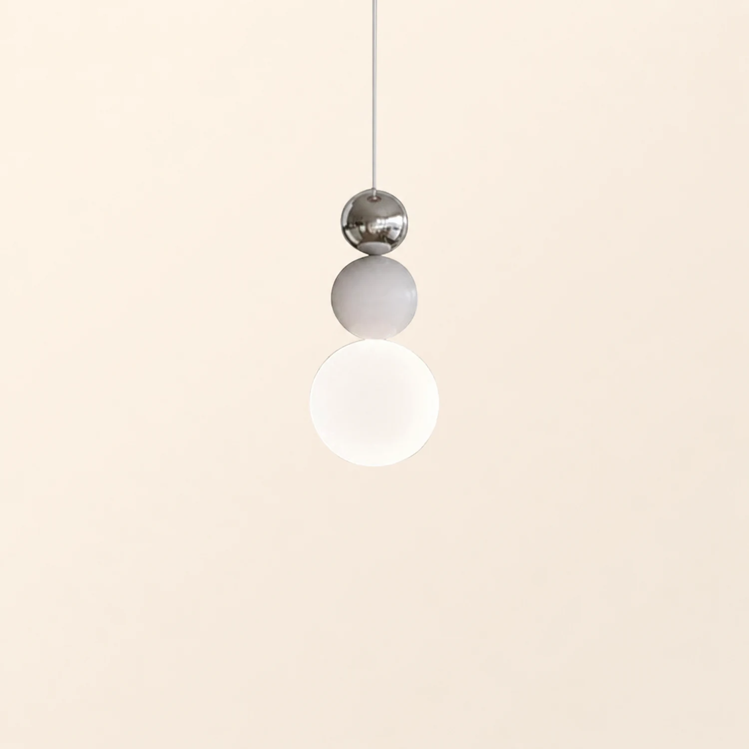 Modern White Glass Hanging Pendant Light - Lumpaz