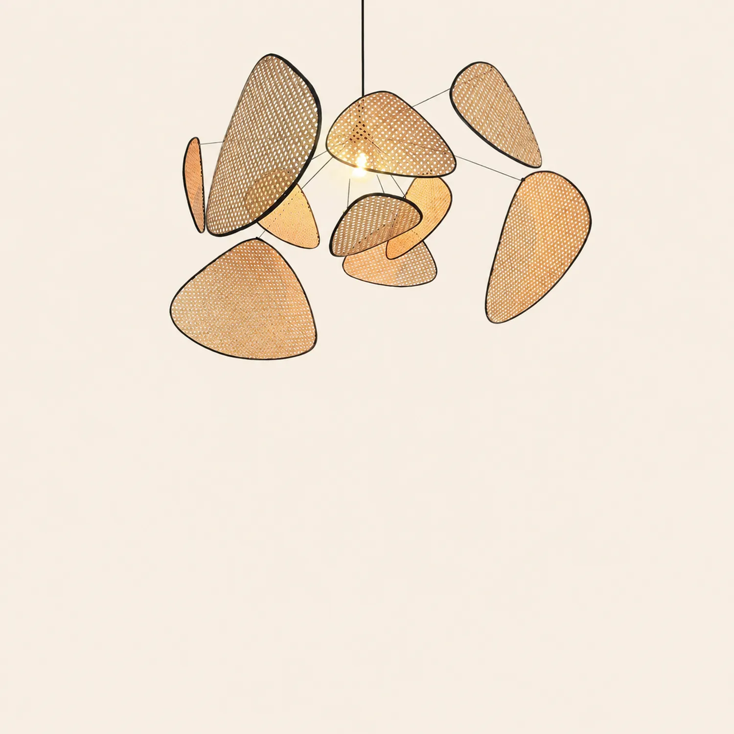Modern Irregular Shape Rattan Kitchen Pendant Light - Lumpaz