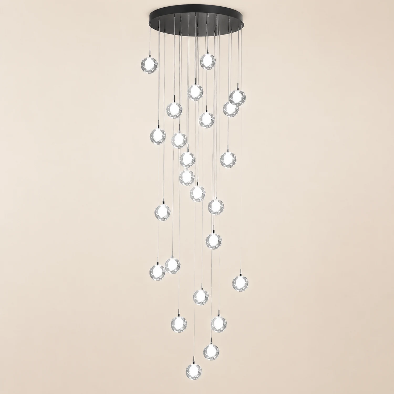 Multi-heads Glass Globe Cluster Stairway Light Pendant Light - Lumpaz
