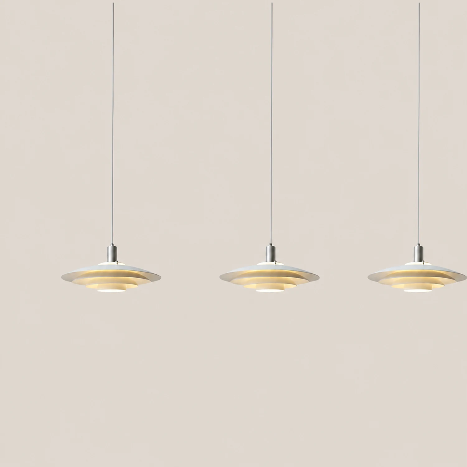 Large Brass Mid Century Modern Hanging Lamp Pendant Light - Lumpaz