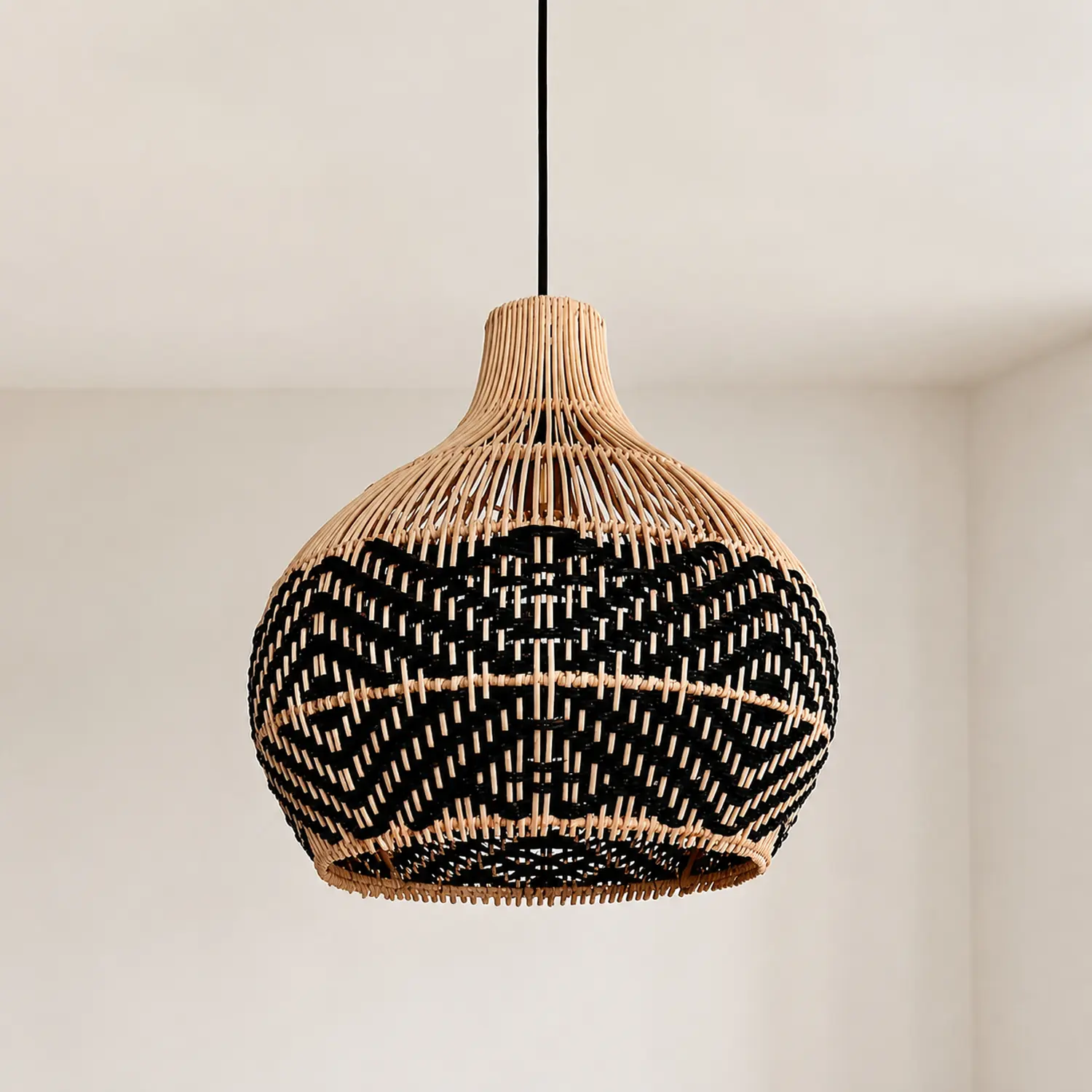 Vintage Ratten Handwoven Pendant Light - Lumpaz