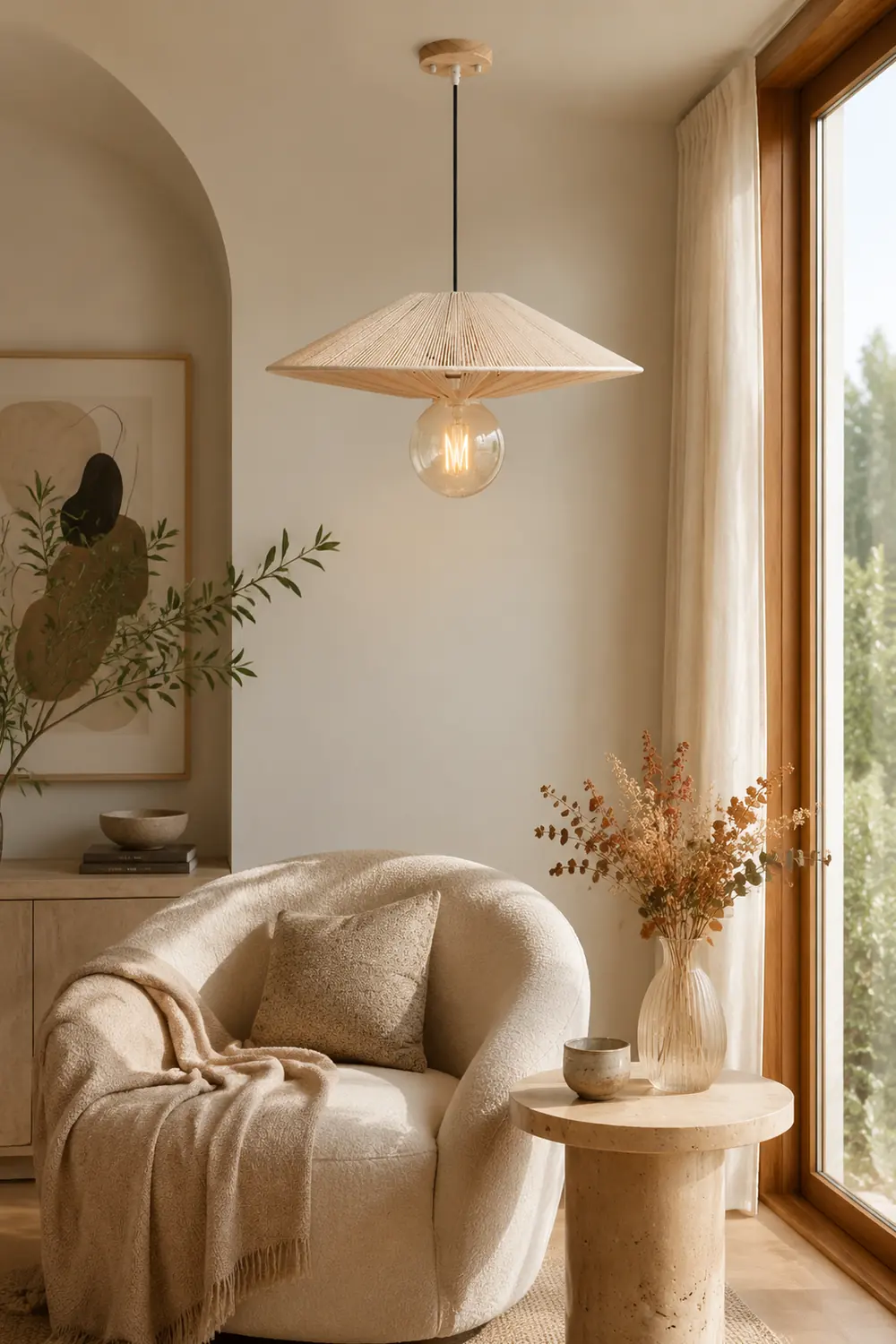 Vintage Hat Shape Rope Handmade Pendant Light For Living Room - Lumpaz