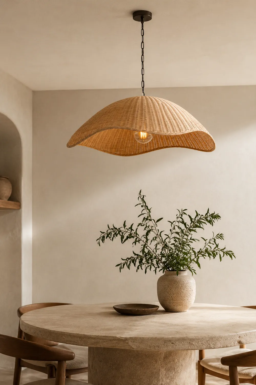 Natural Minimalistic Woven Rattan Handmade Hanging Lamp - Lumpaz